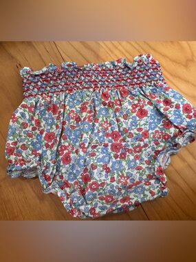 Floral Smocked Baby Bloomers in pink & Blue